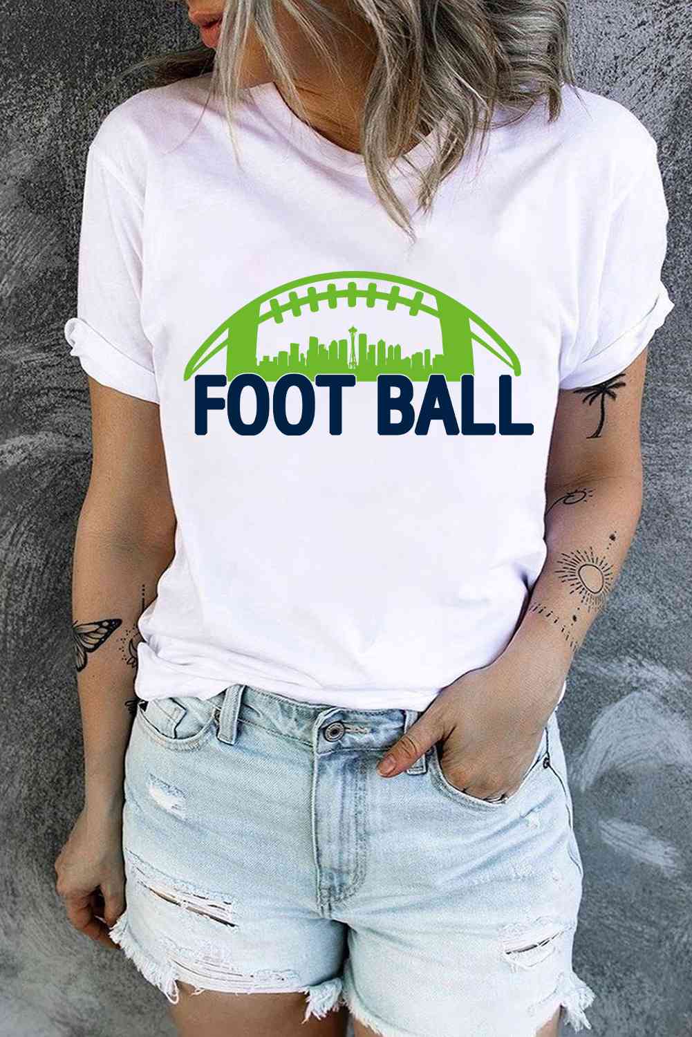 swvws FOOTBALL Graphic Short Sleeve T-Shirt