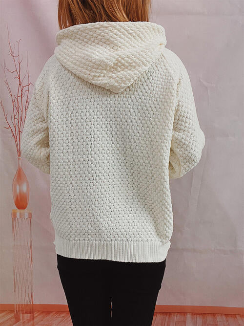 swvws Drawstring Long Sleeve  Hooded Sweater