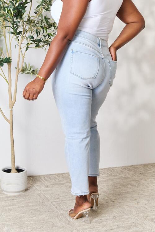 swvws BAYEAS Full Size High Waist Straight Jeans