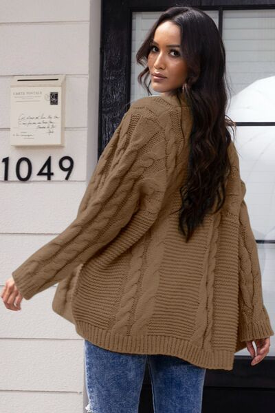 swvws Open Front Cable-Knit Cardigan