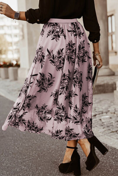 swvws Embroidered High Waist Maxi Skirt