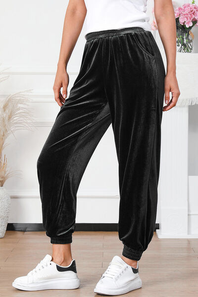 swvws Elastic Waist Pocketed Pants