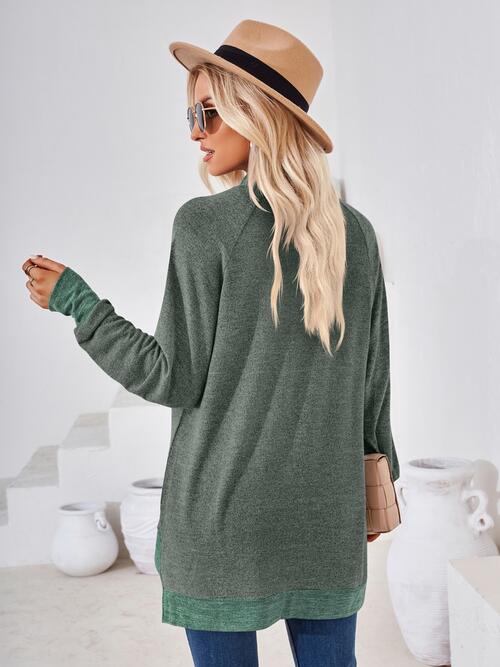 swvws Contrast Mock Neck Long Sleeve T-Shirt