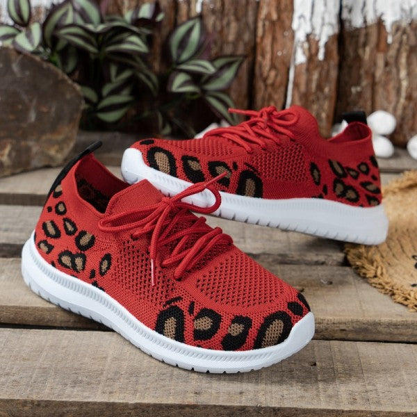 swvws - Red Casual Sportswear Daily Patchwork Frenulum Round Comfortable Shoes