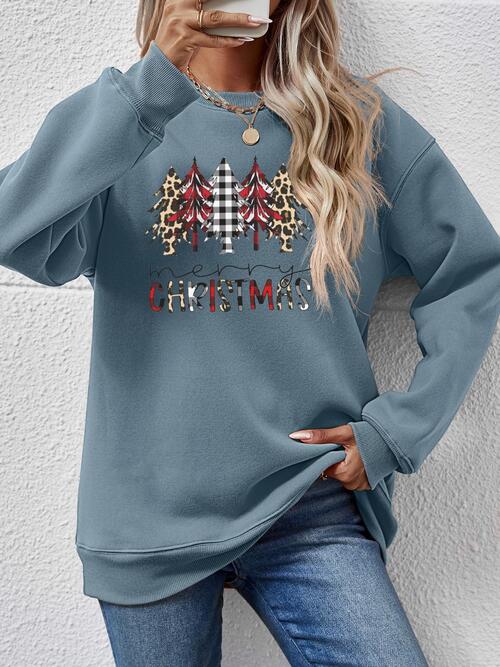 swvws MERRY CHRISTMAS Round Neck Long Sleeve Sweatshirt