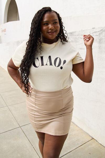 swvws Simply Love Full Size CIAO Round Neck T-Shirt