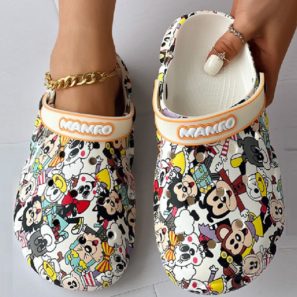 swvws - Multicolor Casual Living Graffiti Patchwork Round Comfortable Shoes