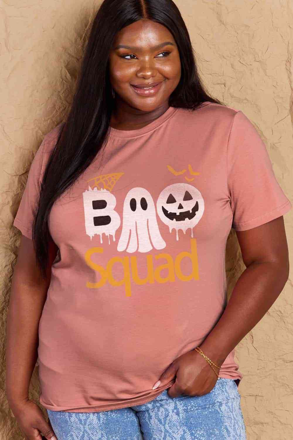 swvws Simply Love Full Size BOO SQUAD Graphic Cotton T-Shirt