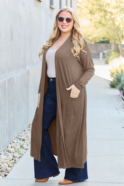 swvws Basic Bae Full Size Open Front Long Sleeve Cover Up