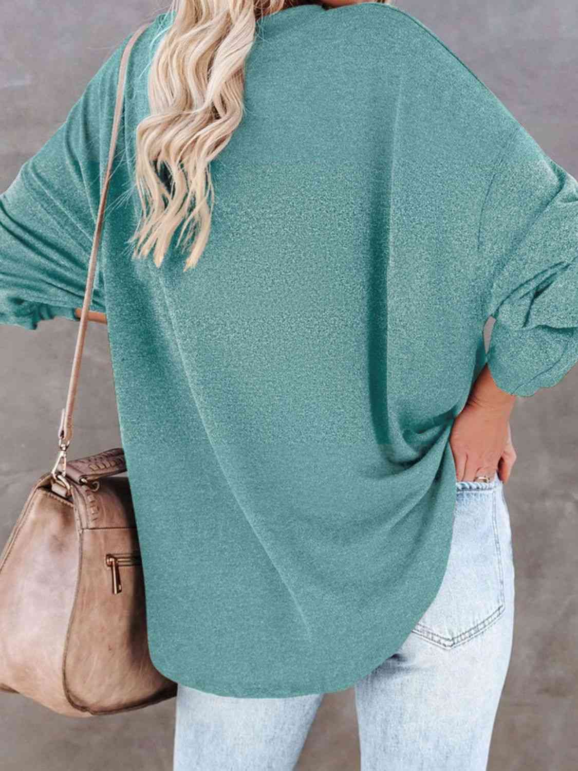 swvws Buttoned Drop Shoulder Top