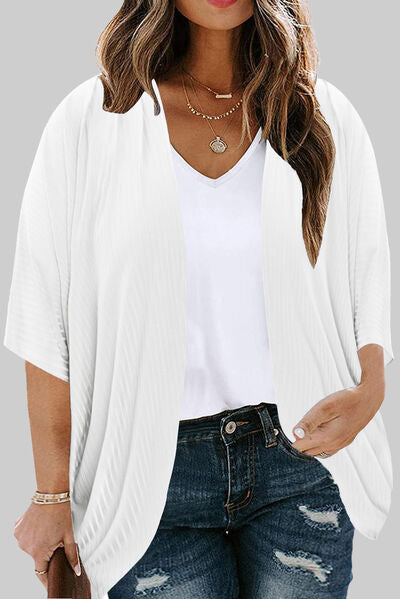 swvws Plus Size Ribbed Cocoon Cover Up