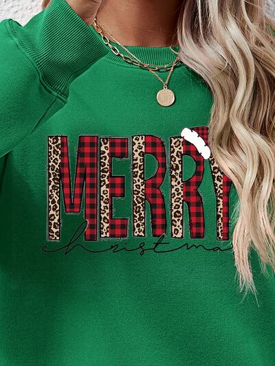 swvws MERRY CHRISTMAS Round Neck Long Sleeve Sweatshirt