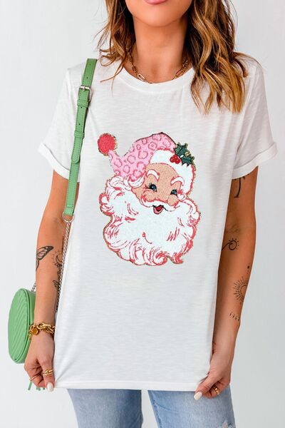 swvws Santa Round Neck Short Sleeve T-Shirt