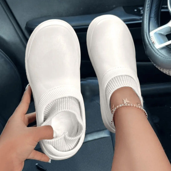 swvws - White Casual Living Patchwork Solid Color Round Keep Warm Comfortable Flats Shoes