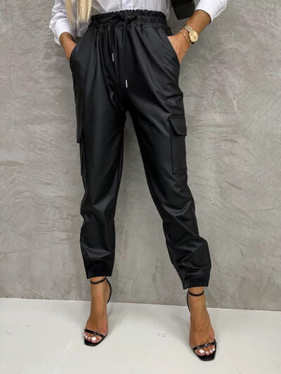 swvws Tied High Waist Pants with Pockets