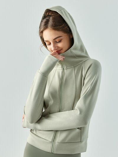 swvws Zip Up Hooded Active Outerwear