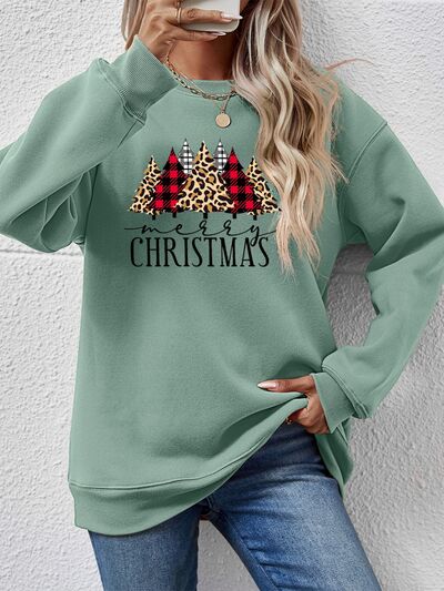 swvws MERRY CHRISTMAS Round Neck Long Sleeve Sweatshirt