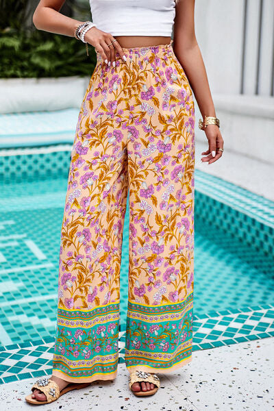 swvws Printed High Waist Wide Leg Pants