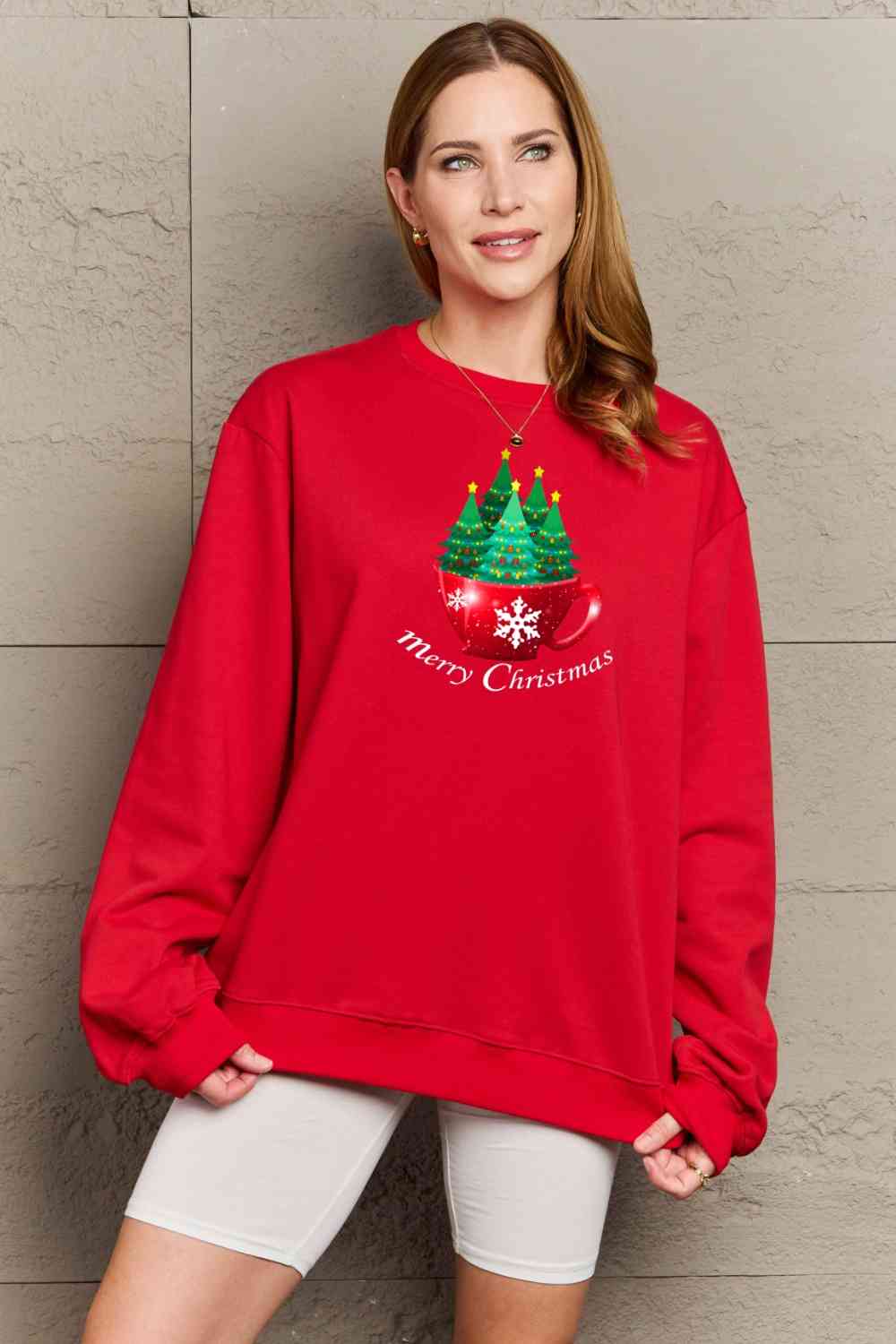 swvws Simply Love Full Size MERRY CHRISTMAS Graphic Sweatshirt