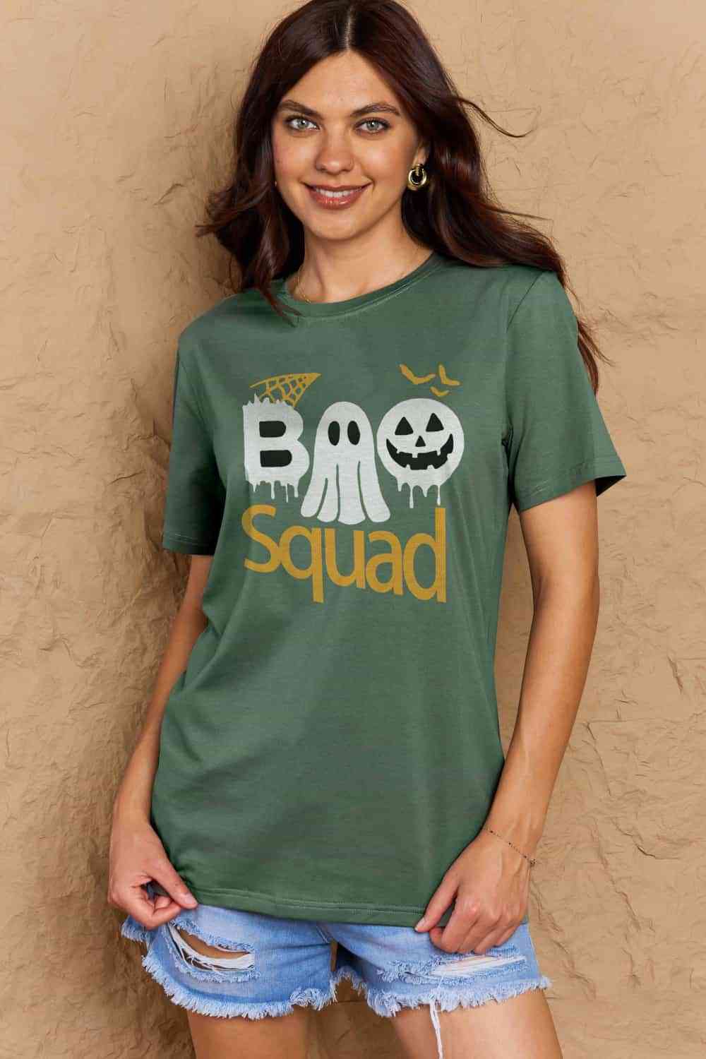 swvws Simply Love Full Size BOO SQUAD Graphic Cotton T-Shirt