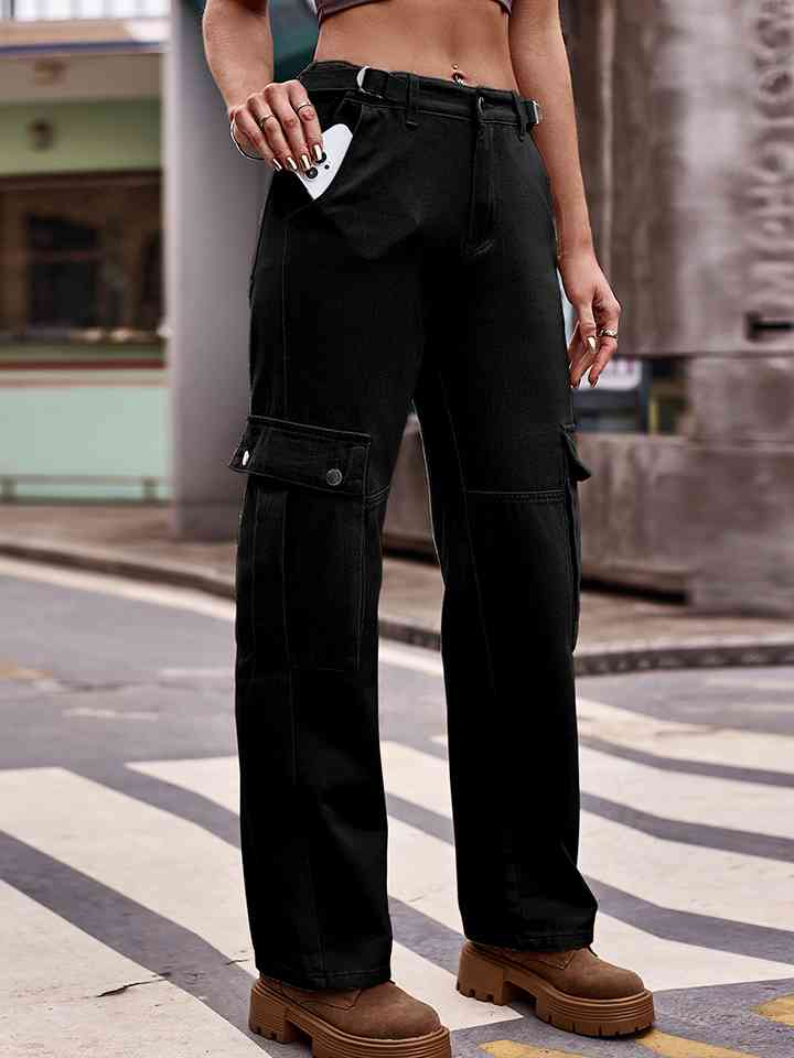 swvws Pocketed Wide Leg Jeans