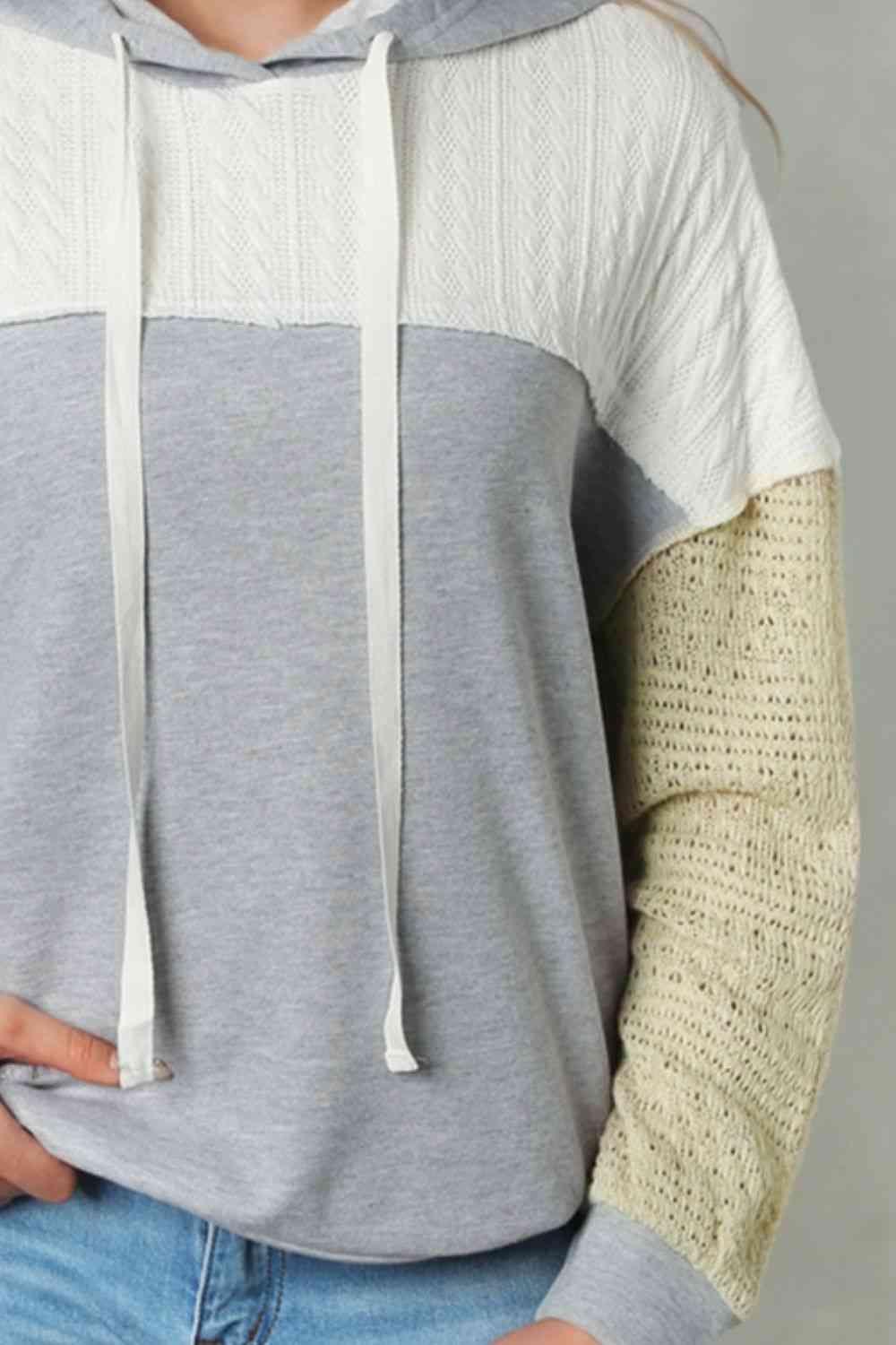 swvws Splicing Drawstring Sweatshirt