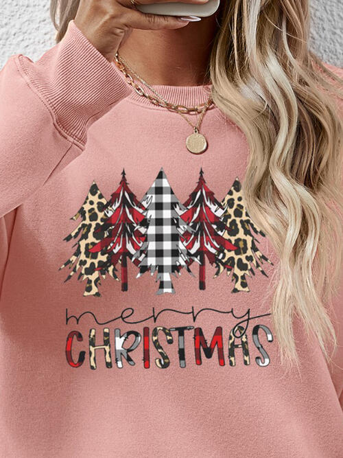 swvws MERRY CHRISTMAS Round Neck Long Sleeve Sweatshirt