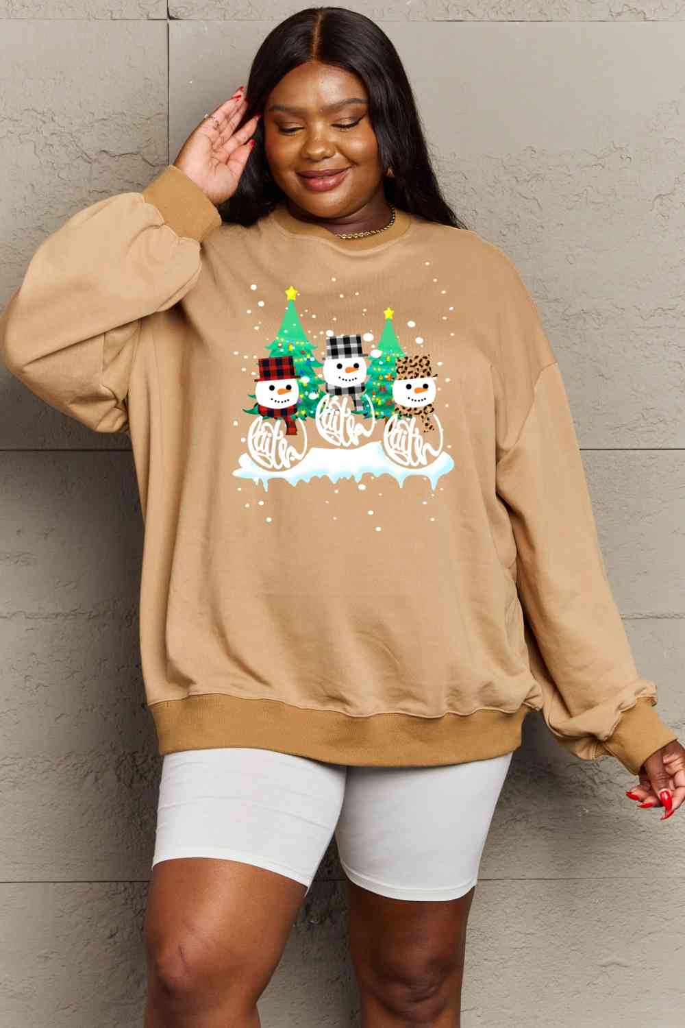 swvws Simply Love Full Size Graphic Round Neck Sweatshirt