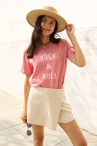 swvws Simply Love Full Size ROCK & ROLL Short Sleeve T-Shirt