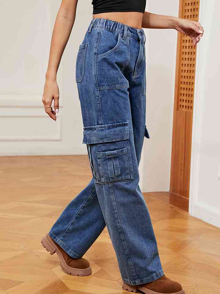 swvws Pocketed Wide Leg Jeans