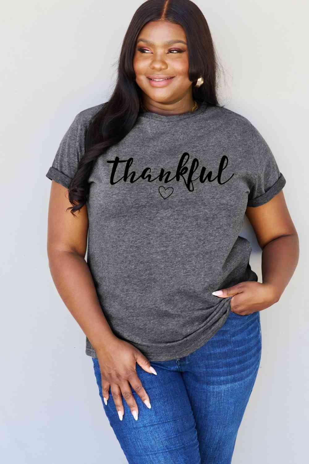 swvws Simply Love Full Size THANKFUL Graphic T-Shirt