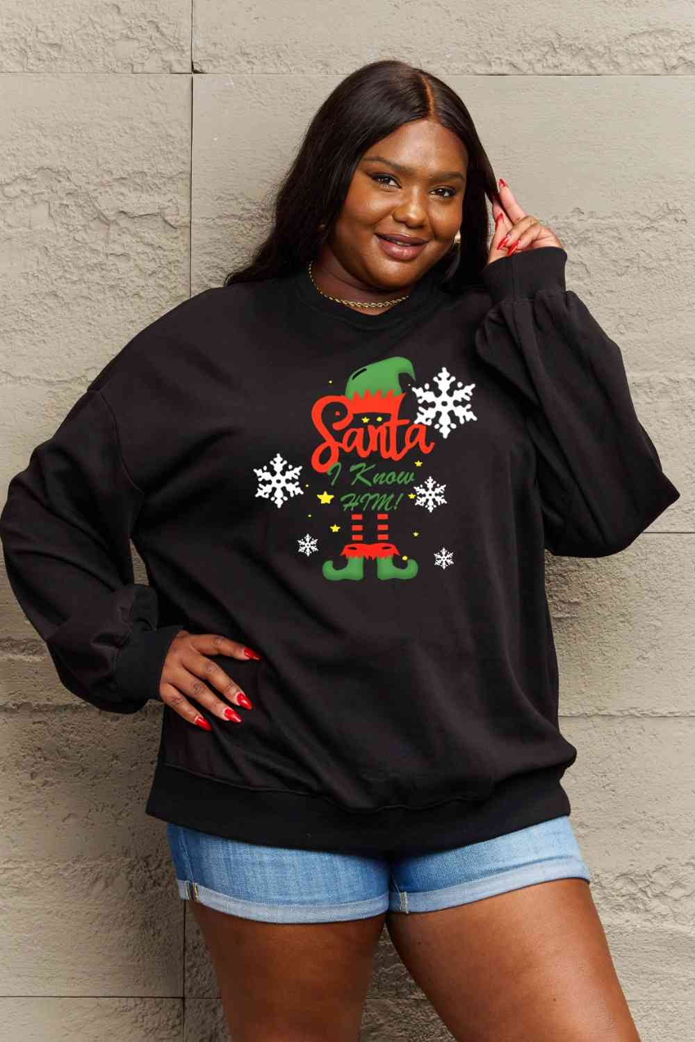 swvws Simply Love Full Size Graphic Round Neck Sweatshirt