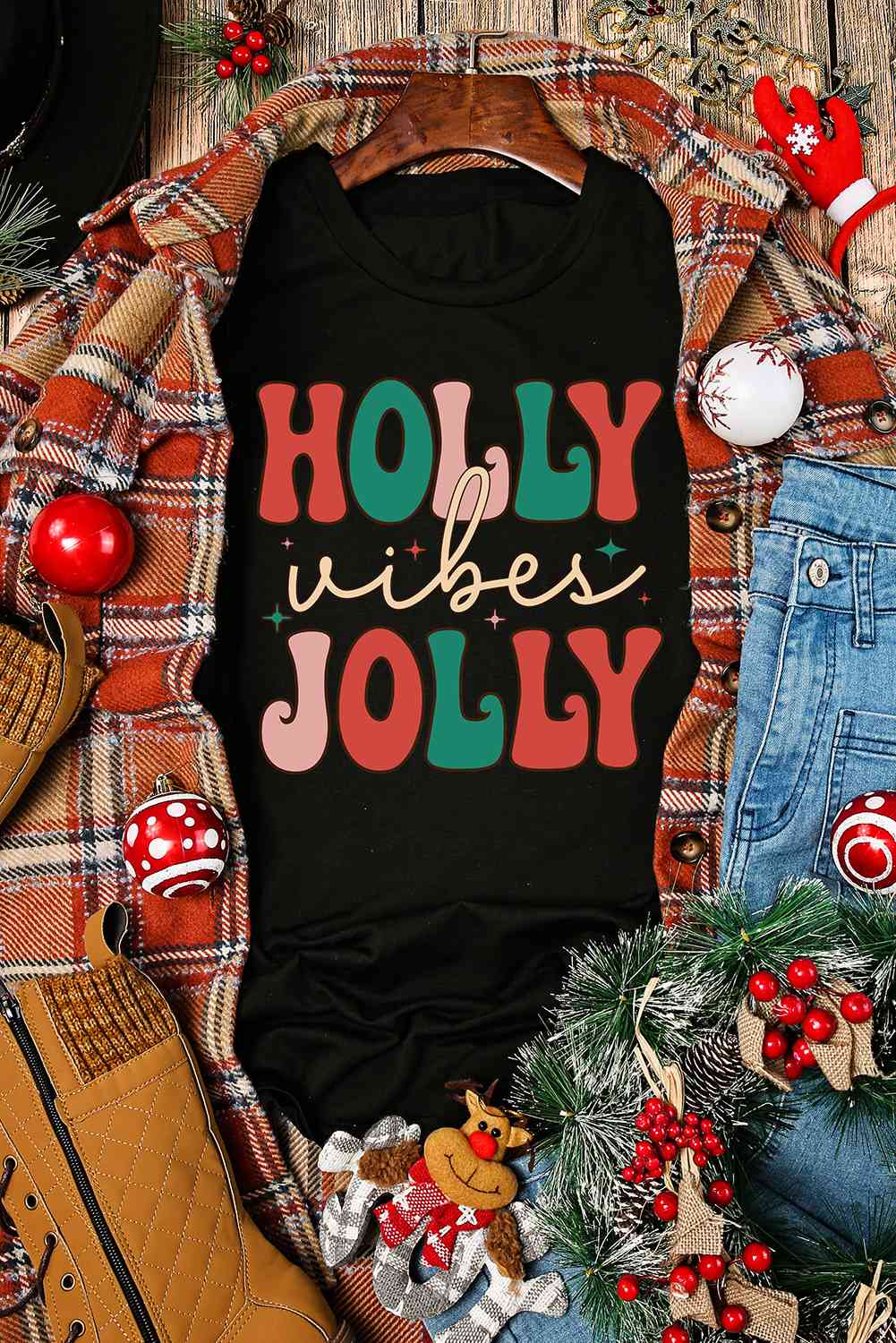 swvws HOLLY JOLLY Graphic Short Sleeve T-Shirt