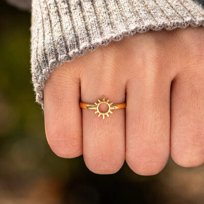 swvws Sun Shape 18K Gold-Plated Ring