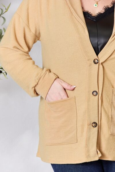 swvws Heimish Full Size Button Up Long Sleeve Cardigan