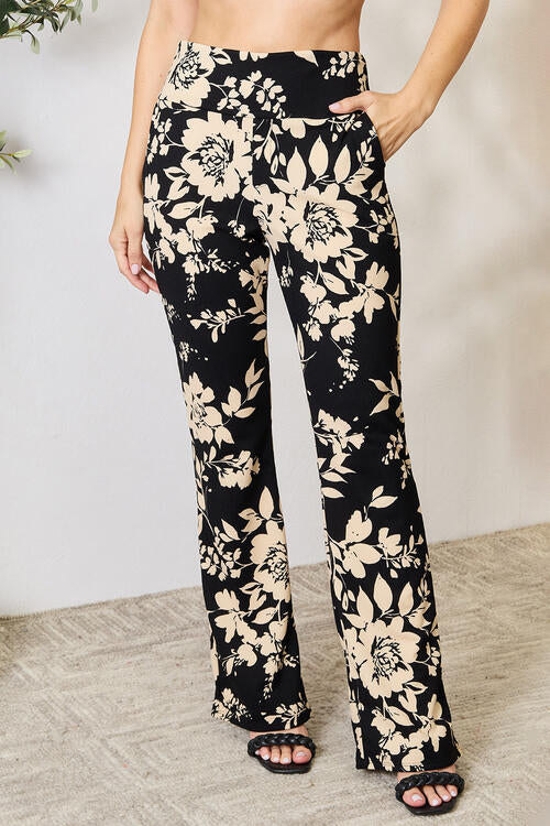 swvws Heimish Full Size High Waist Floral Flare Pants