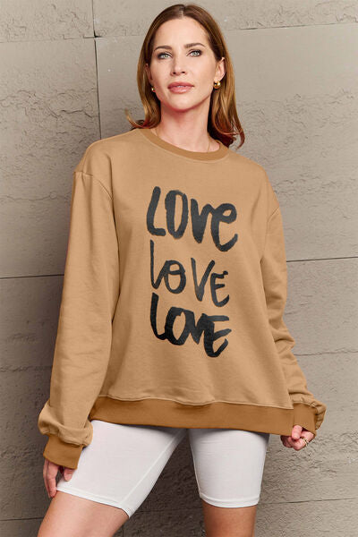 swvws Simply Love Full Size LOVE Round Neck Sweatshirt