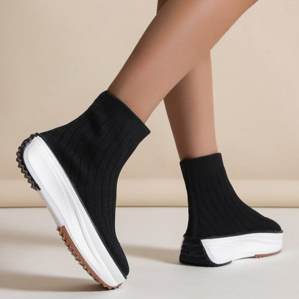 swvws - Black Casual Patchwork Solid Color Round Comfortable Out Door Shoes