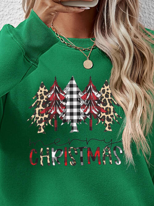 swvws MERRY CHRISTMAS Round Neck Long Sleeve Sweatshirt