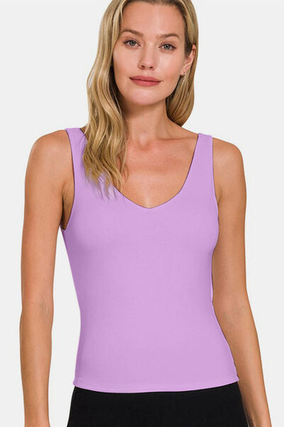 swvws Zenana V-Neck Slim Tank