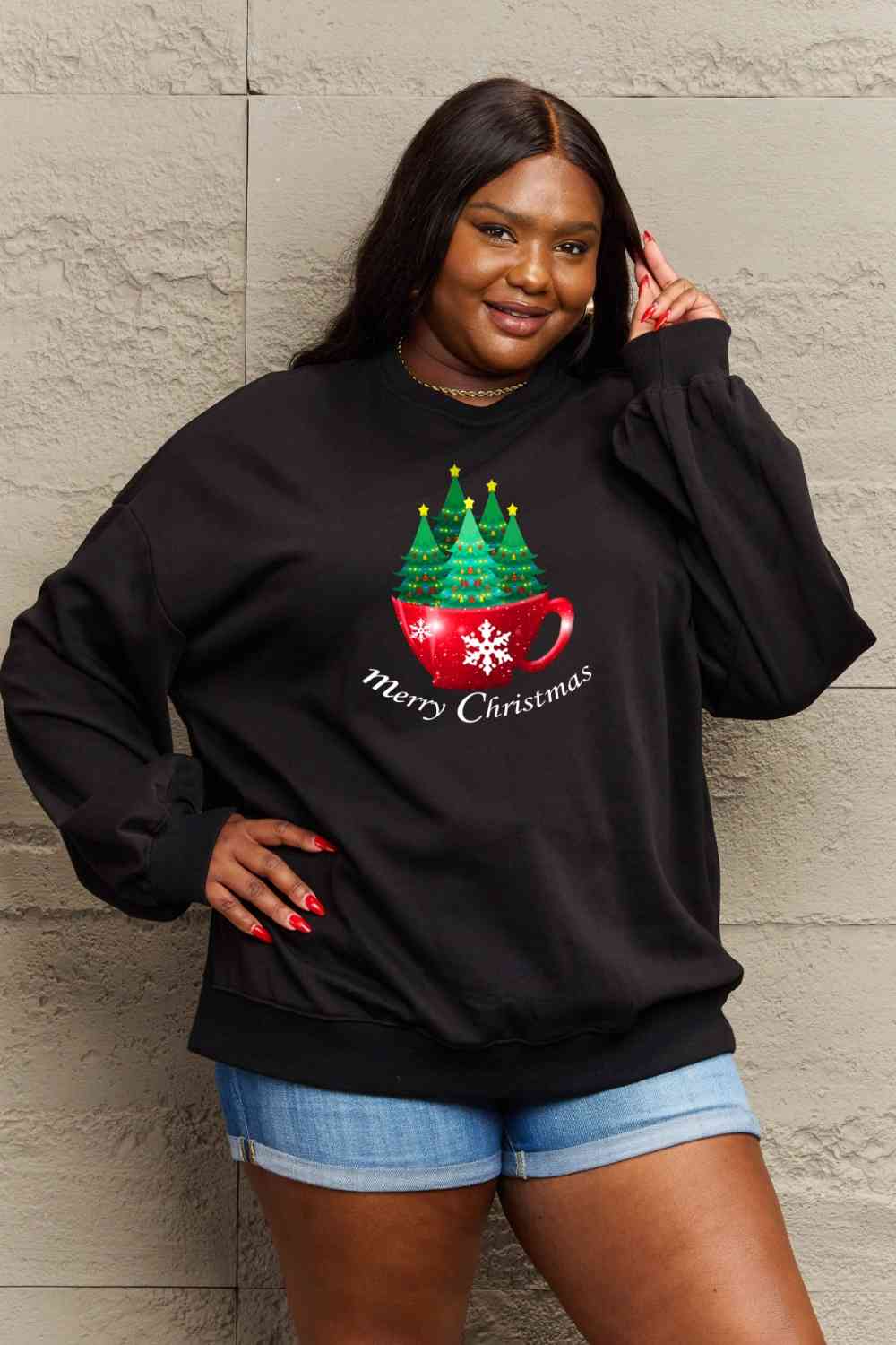 swvws Simply Love Full Size MERRY CHRISTMAS Graphic Sweatshirt