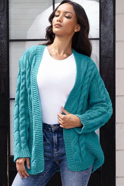 swvws Open Front Cable-Knit Cardigan