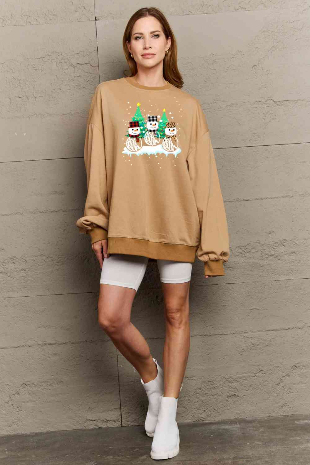 swvws Simply Love Full Size Graphic Round Neck Sweatshirt