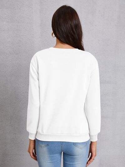 swvws LOVE Round Neck Long Sleeve Sweatshirt