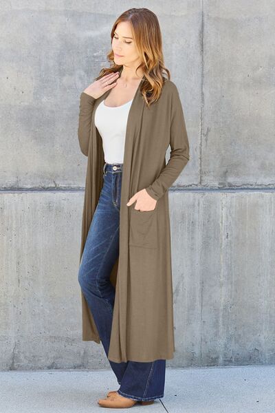 swvws Basic Bae Full Size Open Front Long Sleeve Cover Up