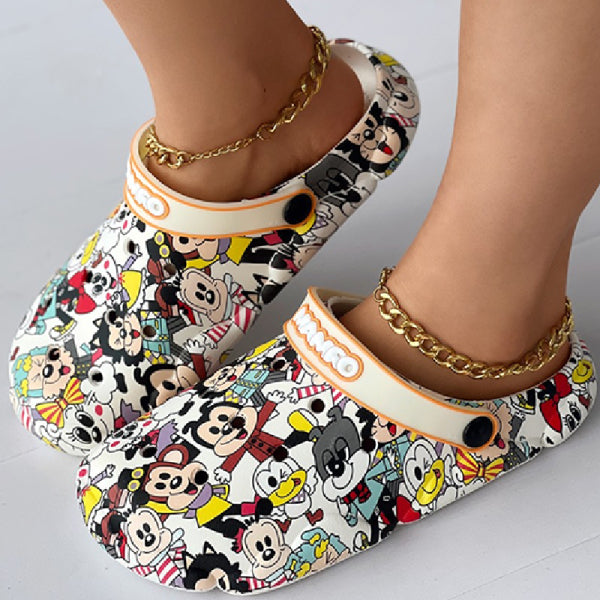 swvws - Multicolor Casual Living Graffiti Patchwork Round Comfortable Shoes