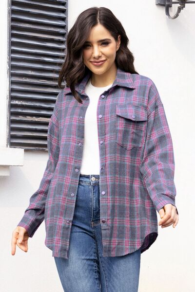 swvws Plaid Button Up Long Sleeve Shirt