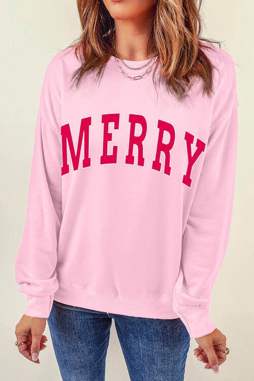 swvws MERRY Graphic Dropped Shoulder Sweatshirt