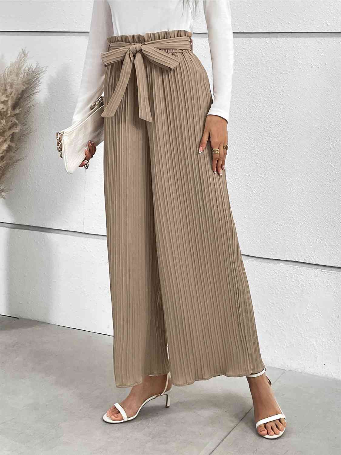 swvws Tied Wide Leg Long Pants