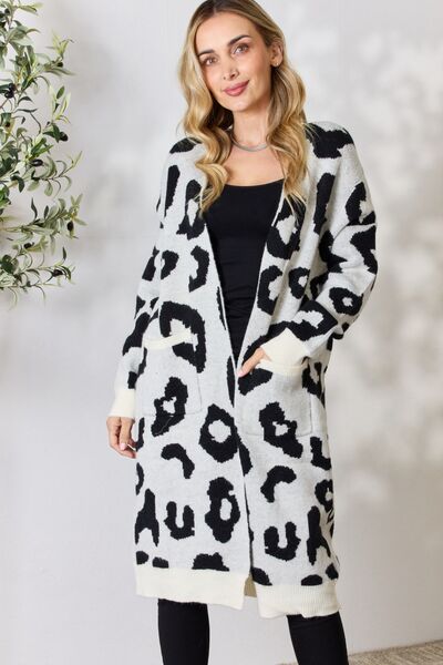 swvws BiBi Leopard Open Front Cardigan